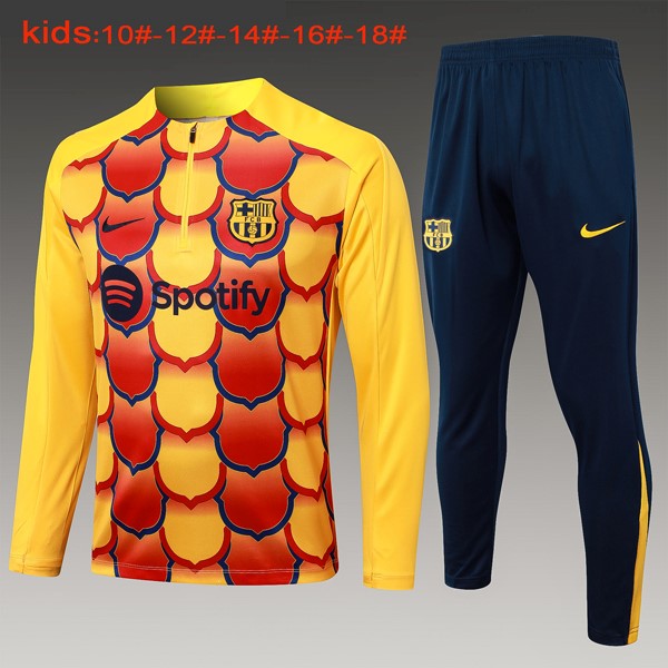 Niños Sudadera De Training Barcelona 2024-2025 Amarillo Rojo 3